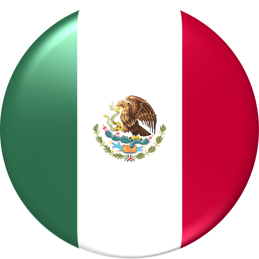 Mexico flag 3D rendering circle glossy